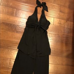 White House Black Market black halter jumpsuit